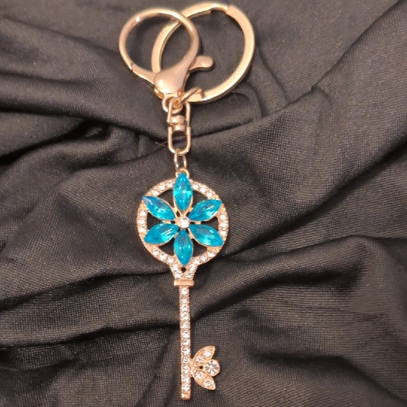 Accessories - Elegant Gold and Blue Keychain/Purse Charm